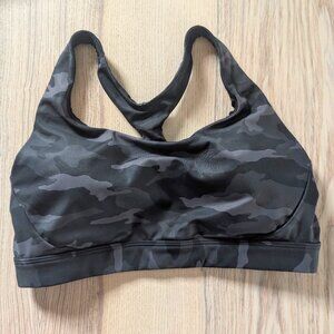 EUC Athleta Ultimate Sports Bra Black Camo Women's Small Medium Racerback top